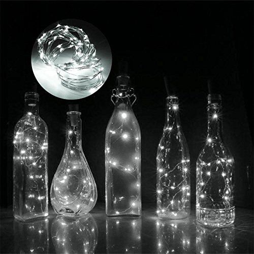 2M20LEDs Bottle Lights String Fairy Light Cork Copper Wire String LED Garland Lights Wedding Party Christmas Decartiaon Home--Purple--5pcs
