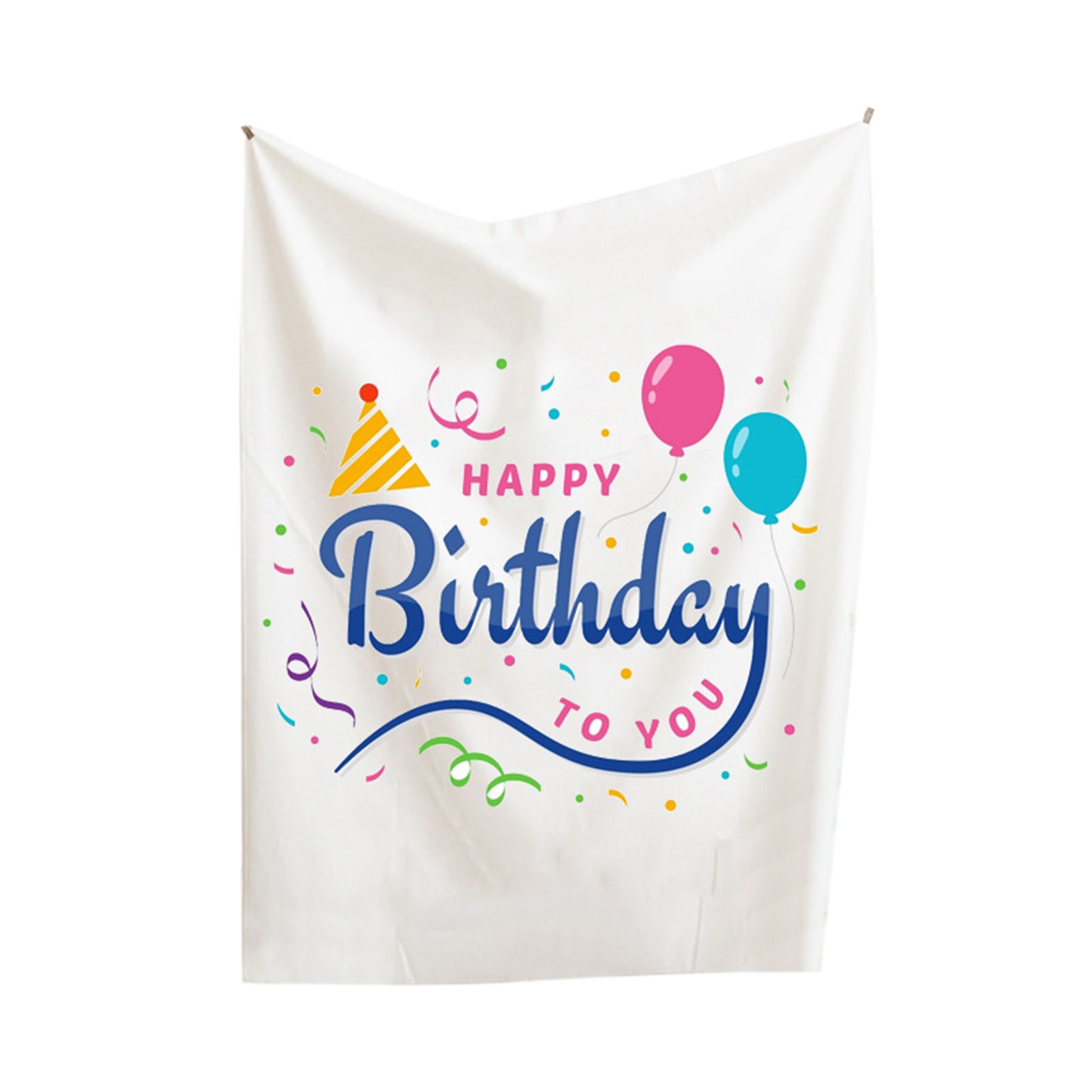Multifunctional Background Tapestry Cartoon Polyester Soft Texture Happy Birthday Hanging Rug for Home