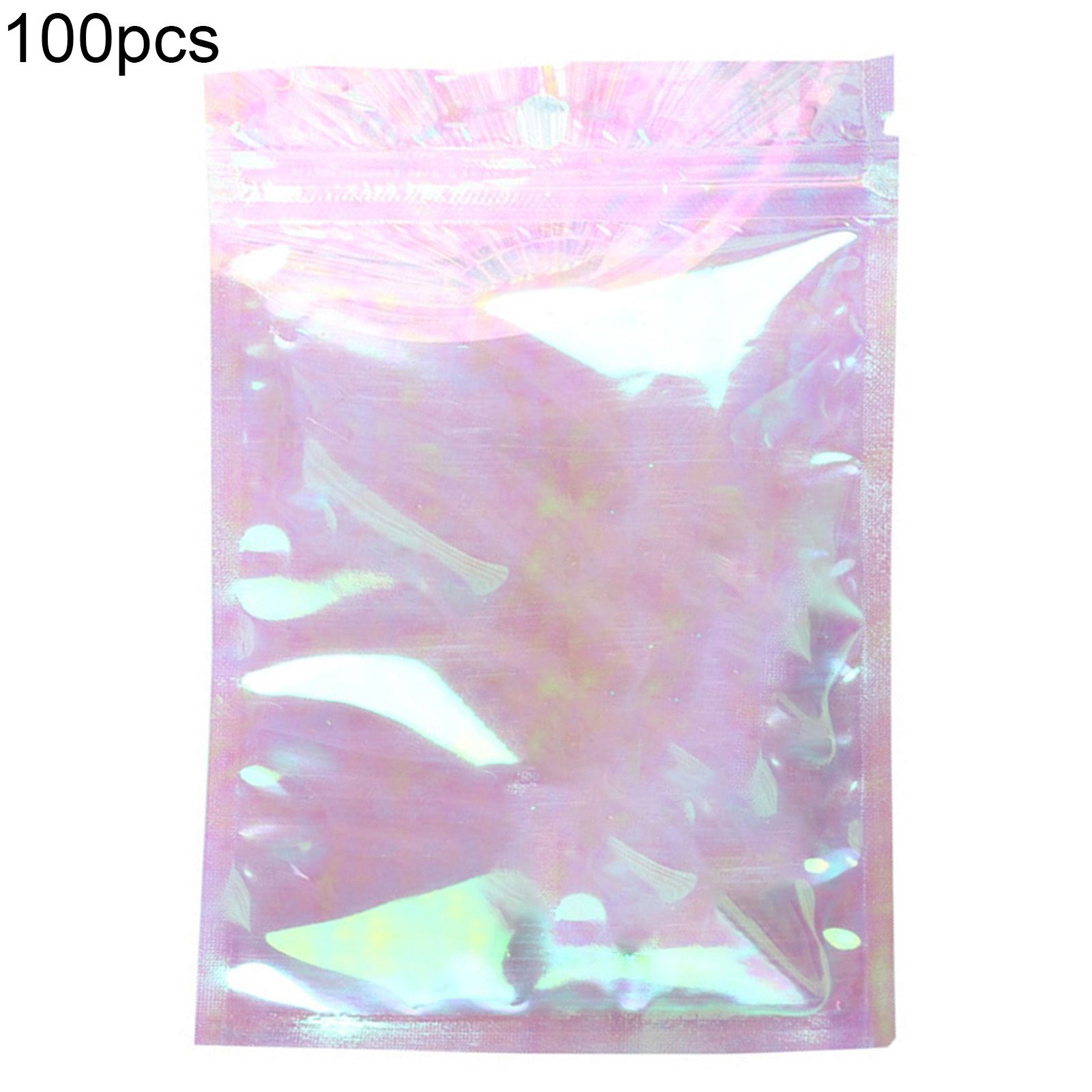 Resealable Bags Leak-proof Clear Zippered Design Holographic Storage Bags