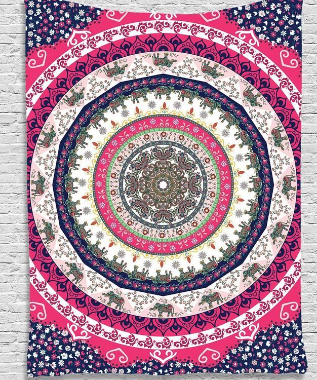 Indian Mandala Tapestry Hippie Wall Hanging Bohemian Bedspread Dorm Decor