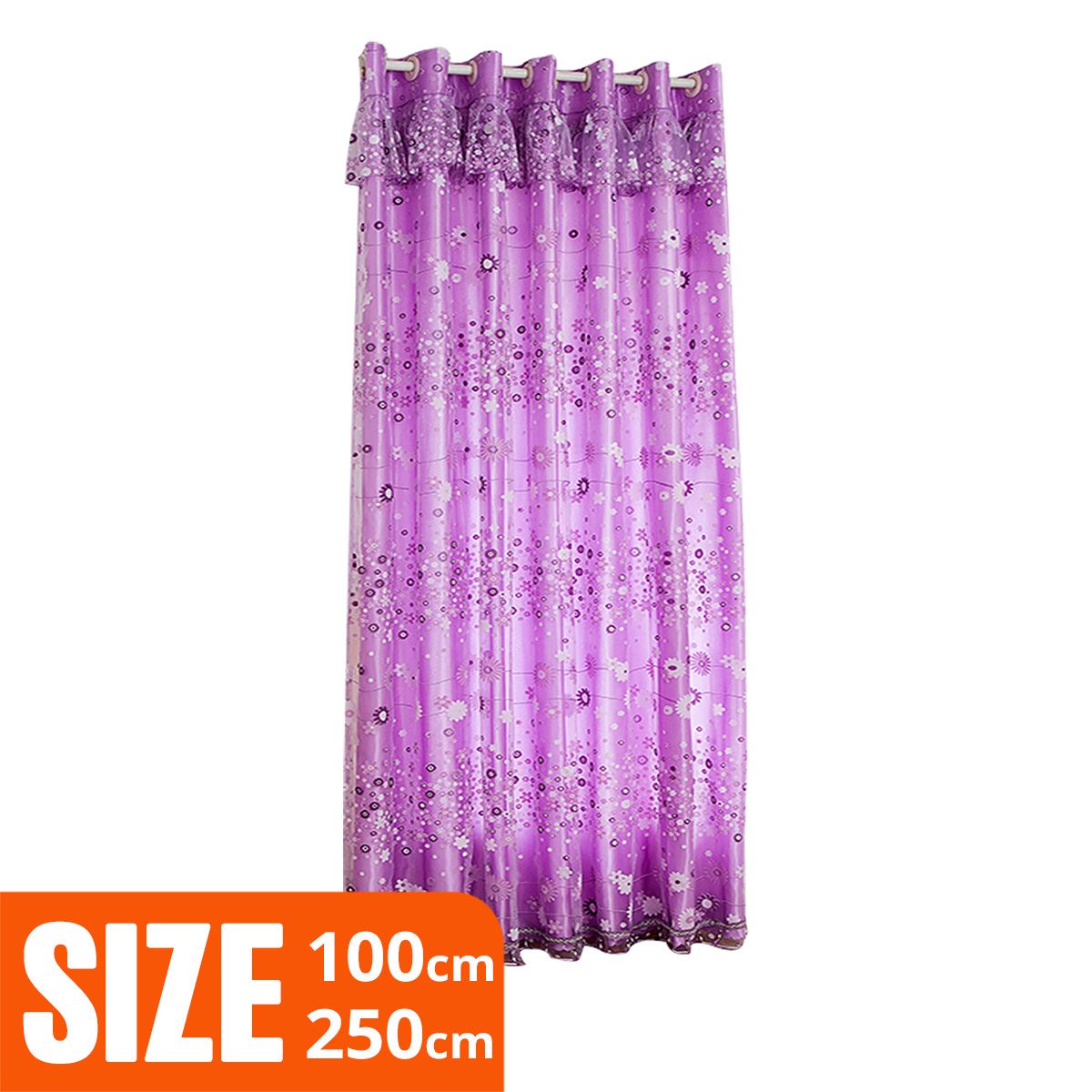 Eye-catching Tulle Curtain Double-layer Polyester Flower Printed Sheer Curtain Drape for Living Room
