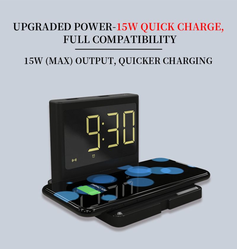 3 in 1 multifunctional phone wireless charger desktop digital clock alarm clock