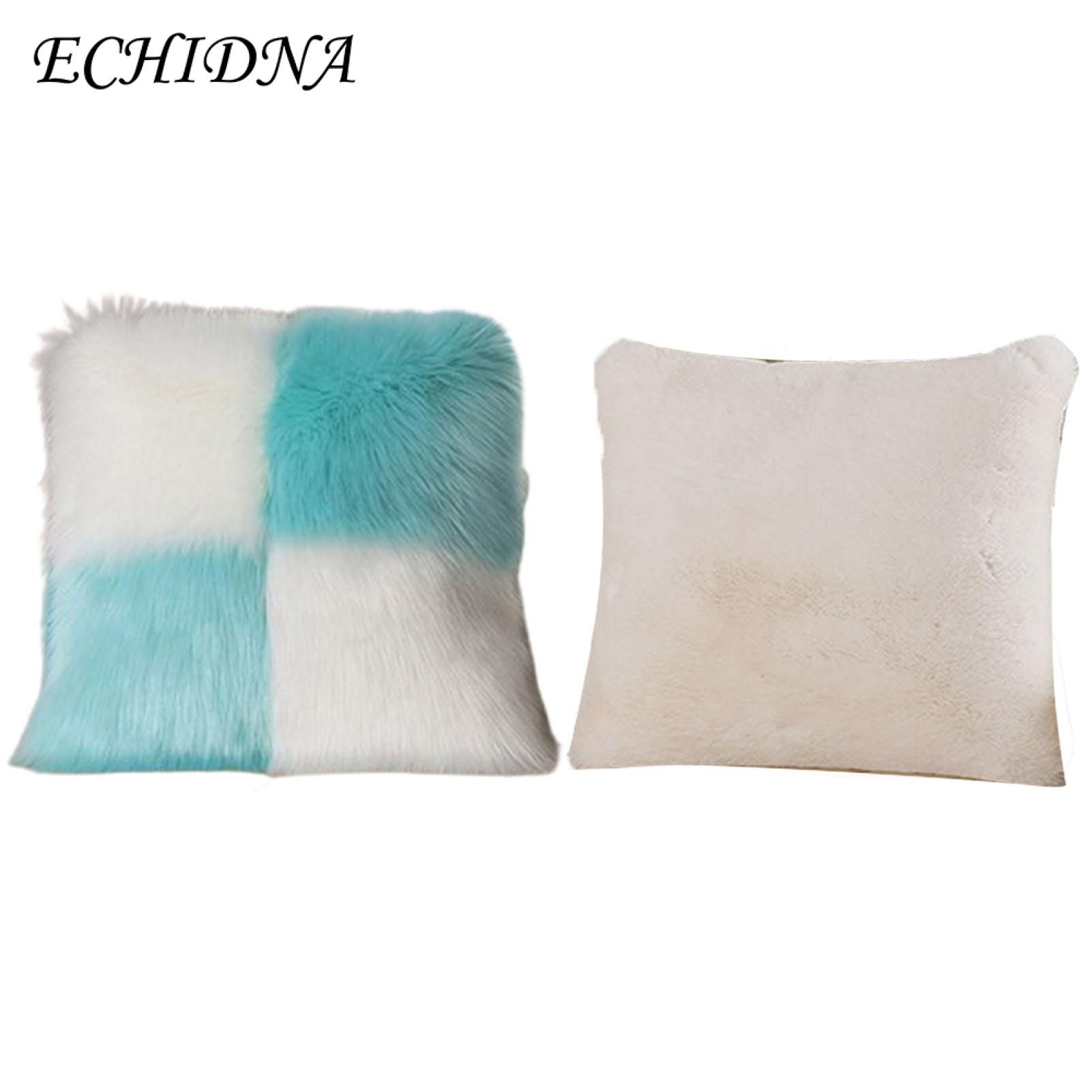 ECHIDNA Pillow Cover Comfortable Long Plush Splicing Pillow Cover
