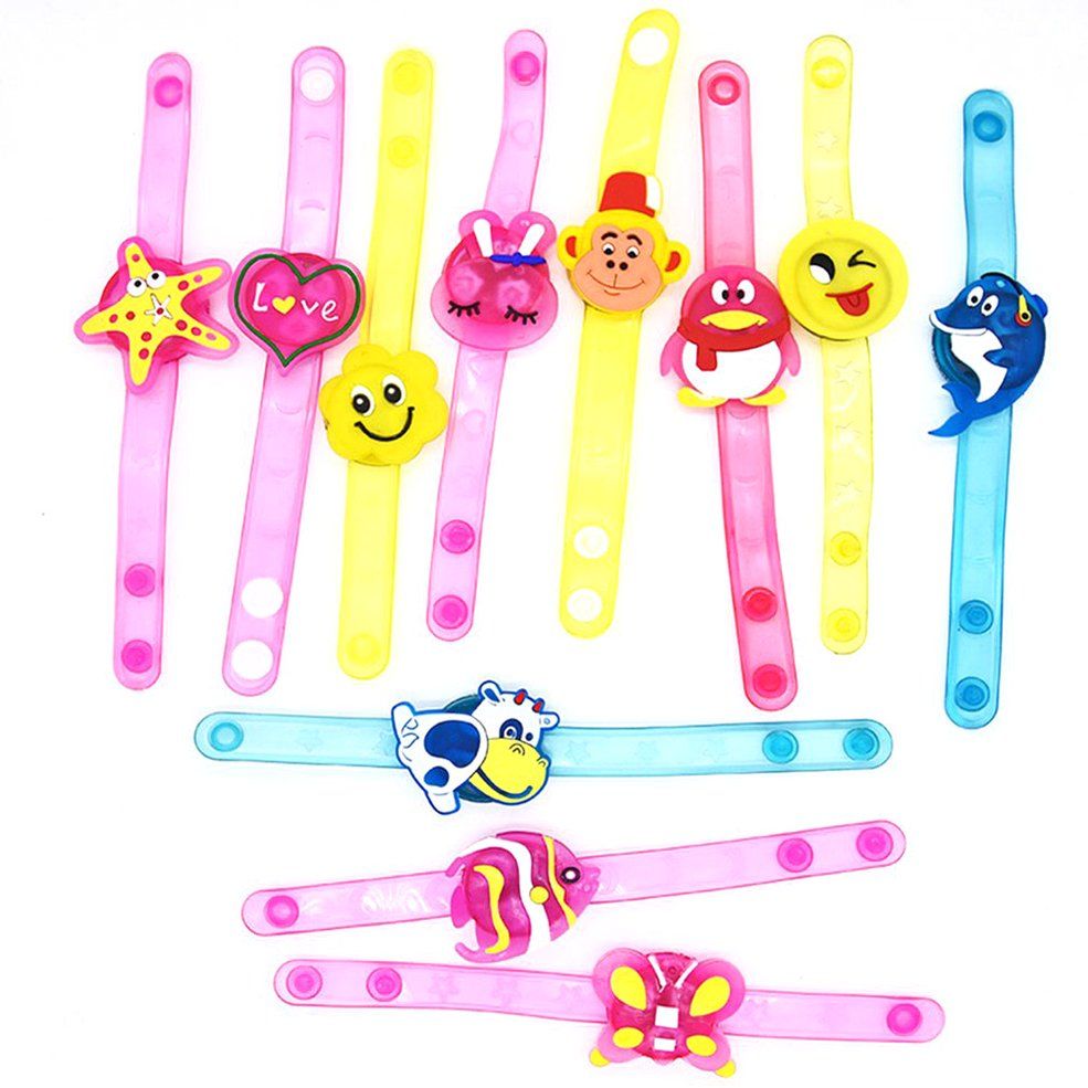 Christmas Decoration LED Glowing Wristband Cartoon Bracelet Clap Ring Toy-random Cartoon style