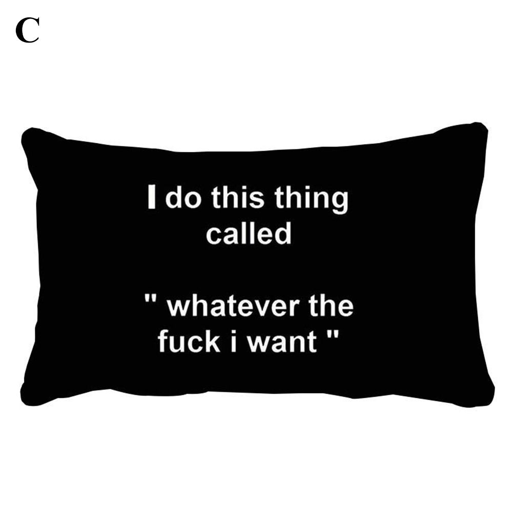 30x50cm English Sentences Throw Pillow Case Cushion Cover Home Sofa Bed Decor