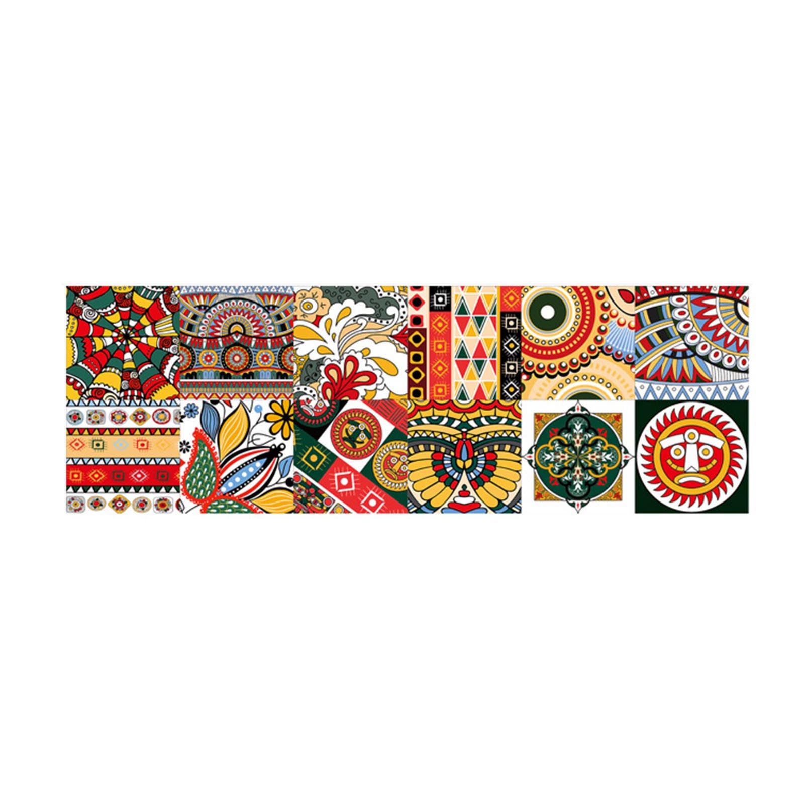 1PC Self Adhesive Retro Tile Stickers Waterproof PVC Removable Wall Stickers Decals DIY Wallpapers for Kitchen Bathroom Home Tidy Protection