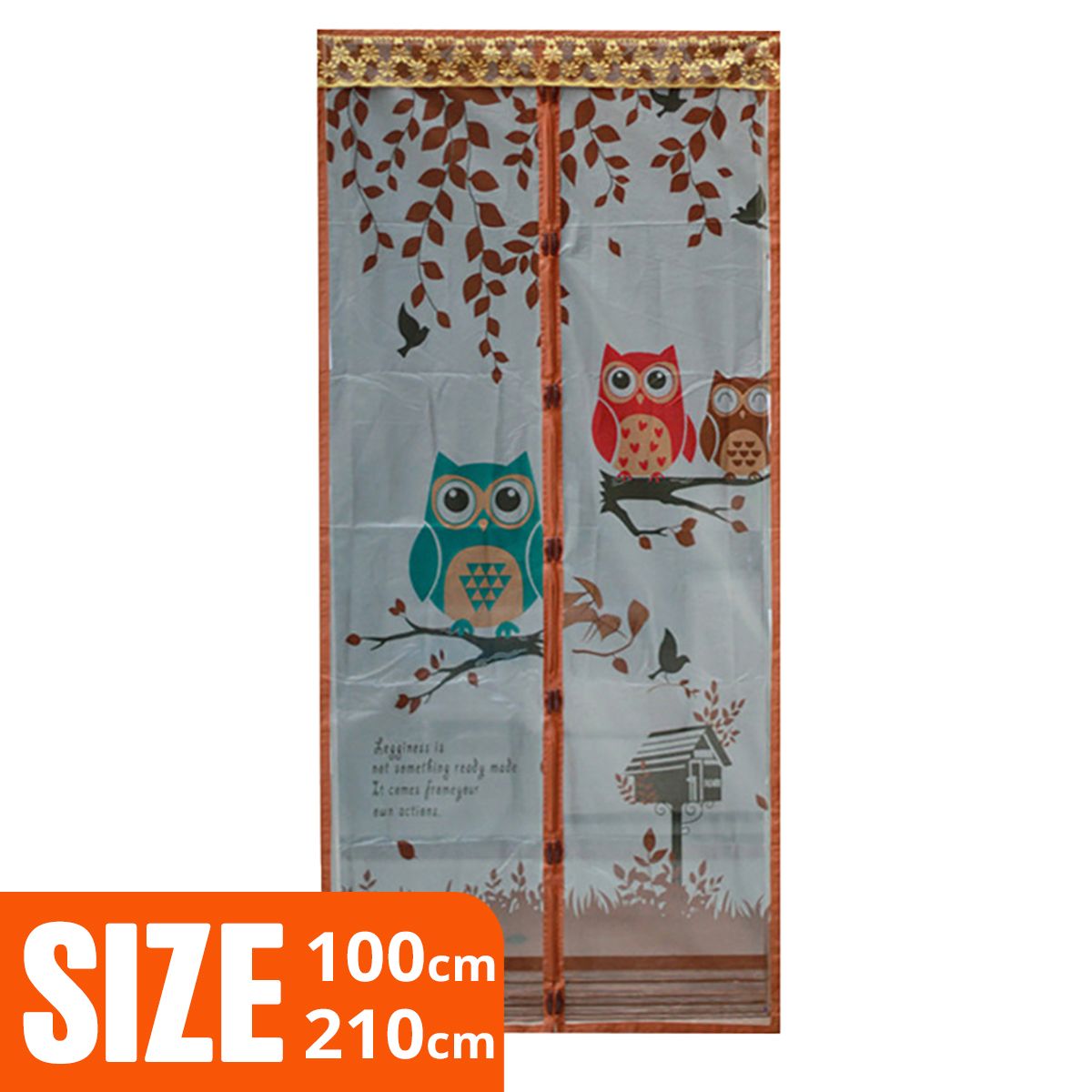 Durable Owl Leaf Anti Mosquito Hands-Free Magnetic Door Curtain Summer Mesh Net
