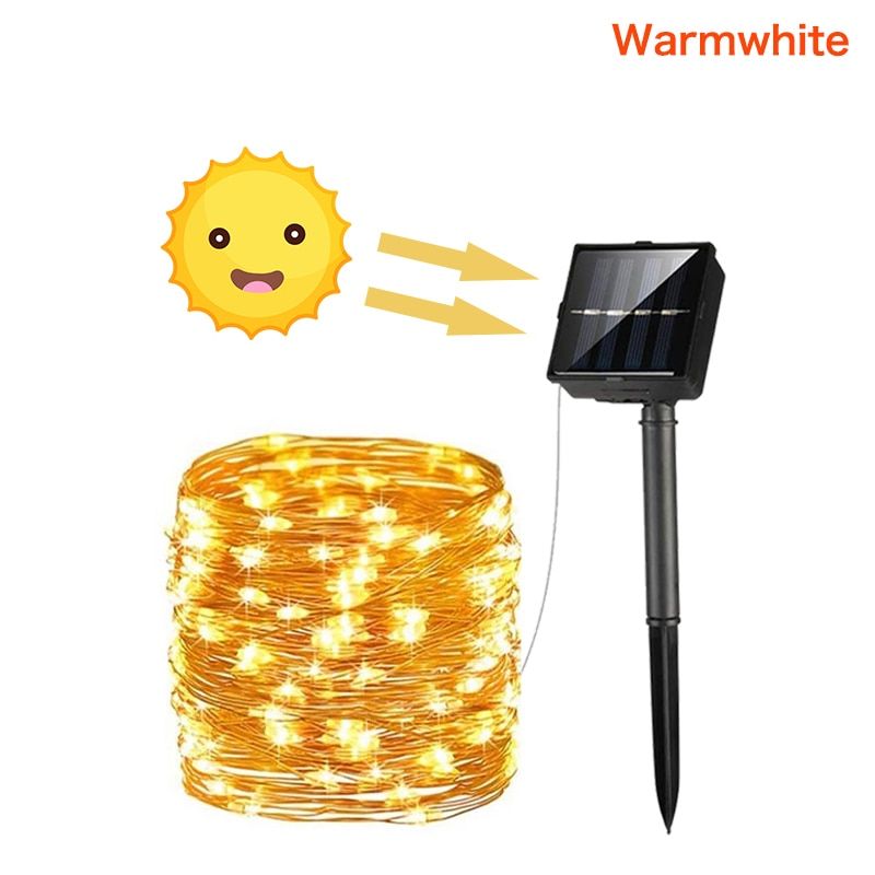 50/100/200LED Solar Light Outdoor Waterproof LED String Lights For Garden Garland Christmas Light Decor Fairy Lights 7/12/17/22M--White--7M 50LEDs