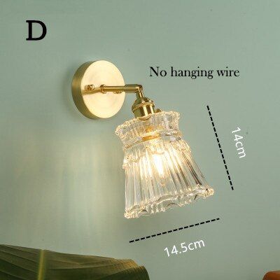 Nordic Glass Wall Lamp Beside Bedroom Bathroom Mirror Light  American Style LED Wall Sconces Vintage Edison Lighting Luminaire