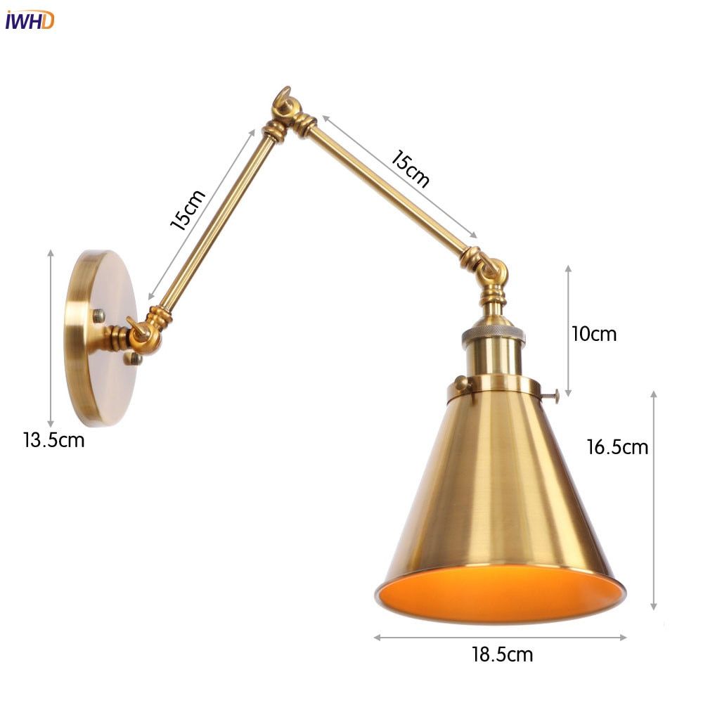 Antique Vintage  LED Wall Lamp Beside Hallway Stair Loft Industrial Decor Swing Long Arm Wall Light Fixtures Wandlamp