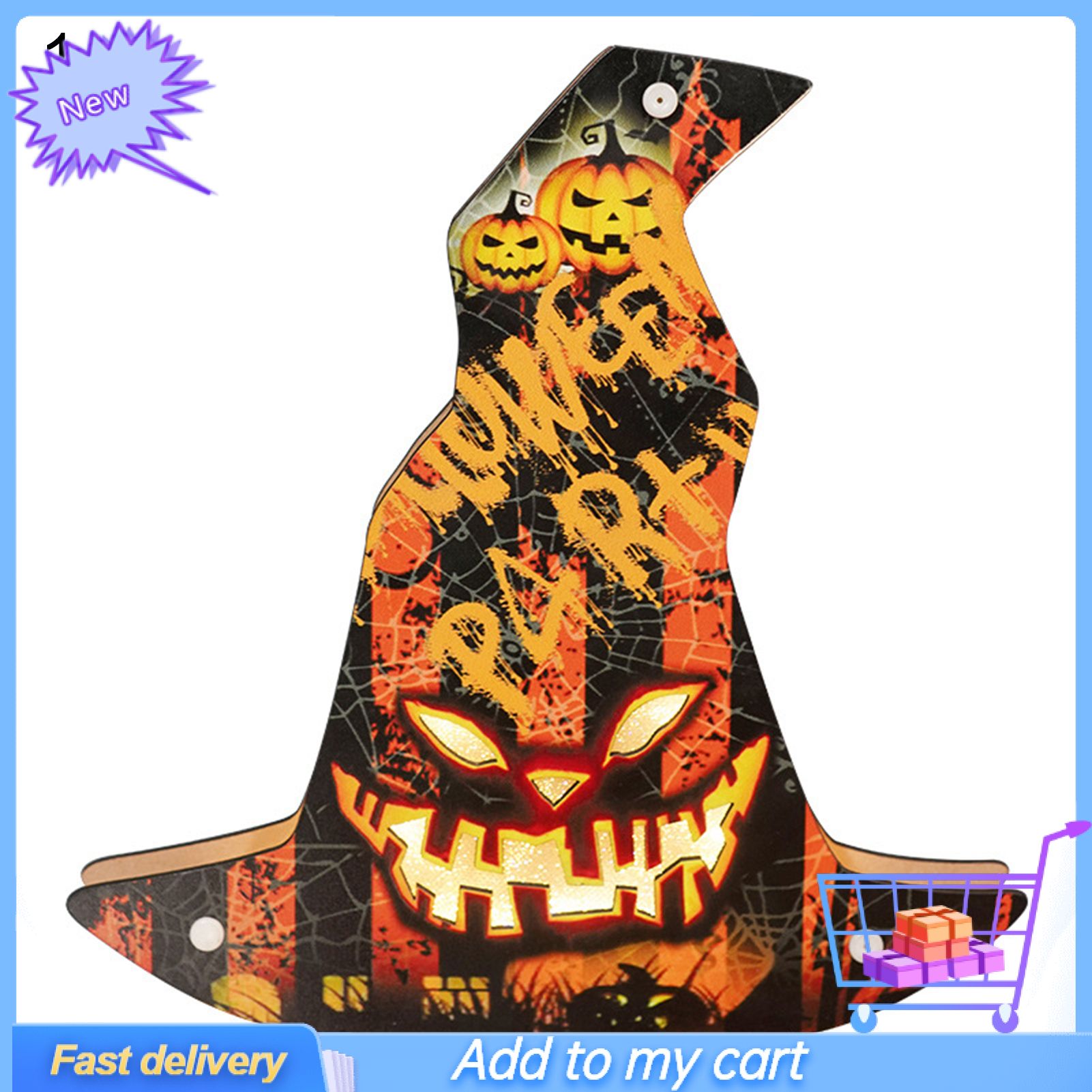 Decorative Light Eye-catching Ambience Maker Wooden Innovative Halloween Lamp Decor for Party