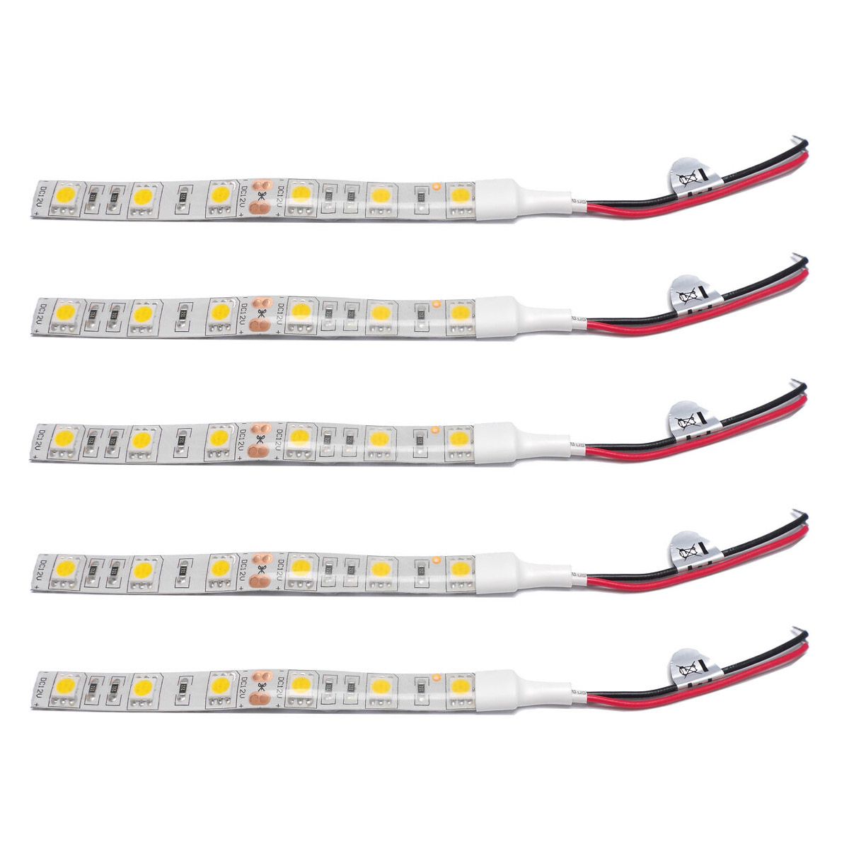 5Pcs 10Cm Waterproof Red 5050 Led Strip s Dc 12V Caravan Boat Car