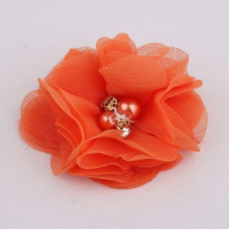 10PCS 2" 35Colors Mini Chiffon Fabric Flower For Wedding Invitation Artificial Flowers For Dress Decoration