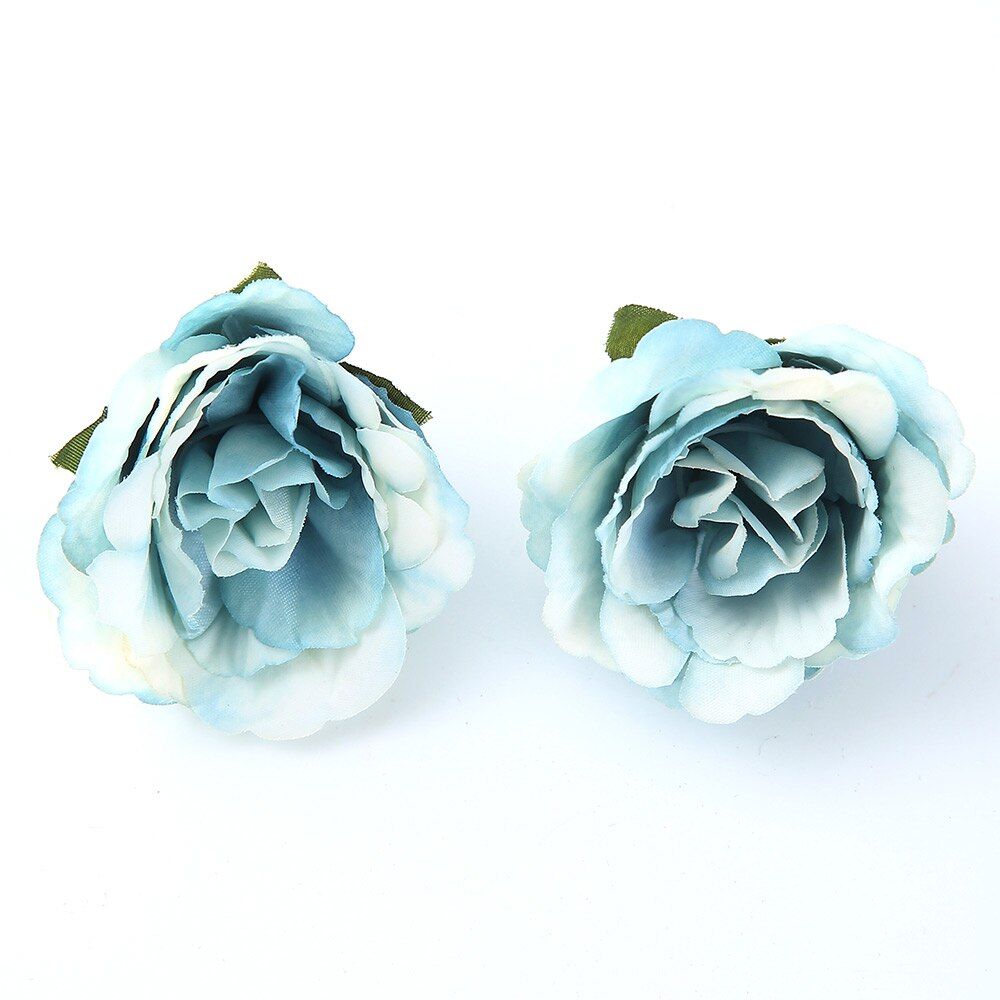 10pcs artificial flower 4cm spring silk rose head For wedding party home decoration DIY wreath scrapbook gift box craft