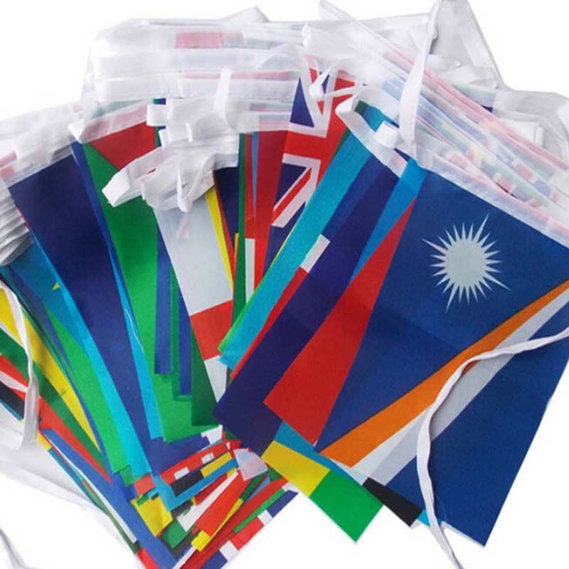 Durable 1 set Different Countries Hanging Flag / Banner Office & bar & Hotel & Home Decoration Activity & wk international World Banner 25M