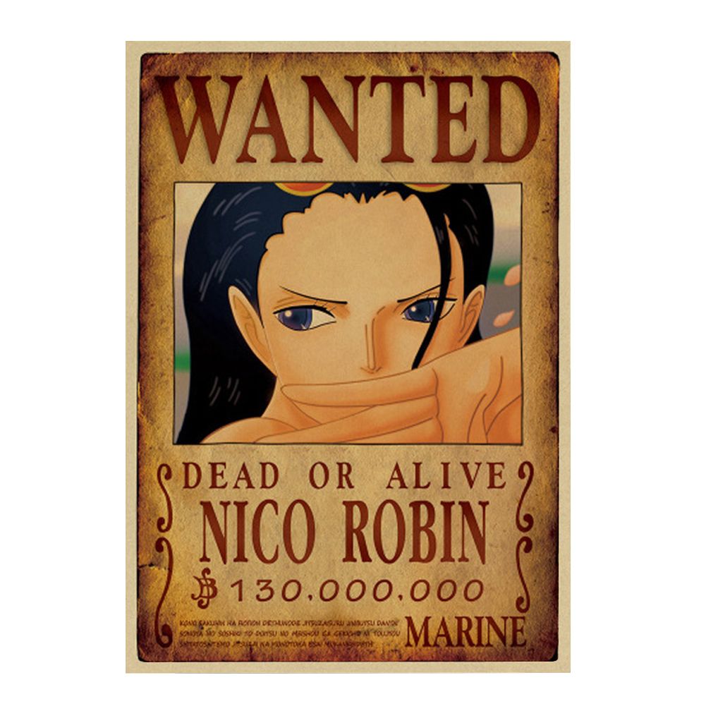 One Piece Wanted Poster Vintage Kraft Paper Wallpaper Decorative Painting Gift