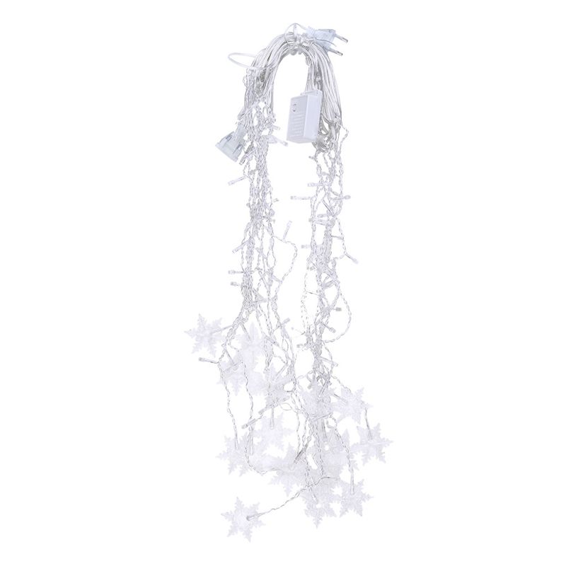 400cm 96 Lights Snowflake Icicle String Lights Christmas Decoration Snowflake Curtain String Lights,EU Plug