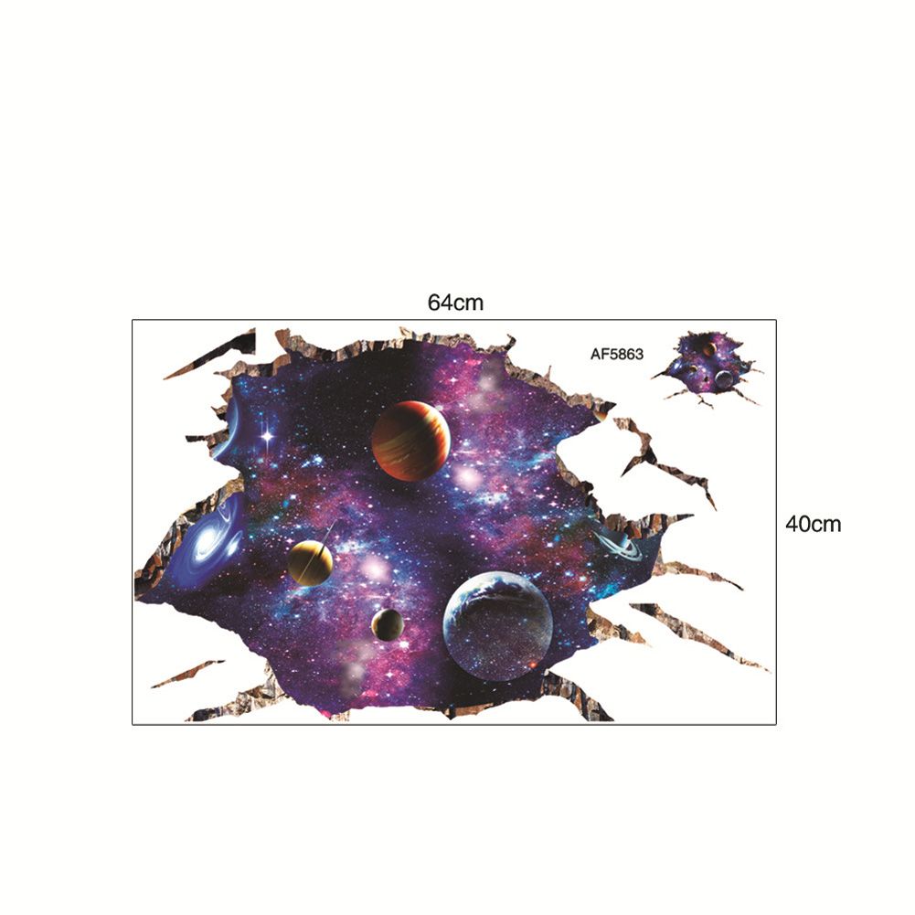 Yfashion 3D Cosmic alaxy Planets Wall Stickers Poster for Kids Room Baby Bedroom Ceiling Decoration