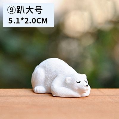 Miniature Christlar Bear Figurines Fairy Garden Miniaturas Micro Snow Landscape DIY Terrarium Accessories