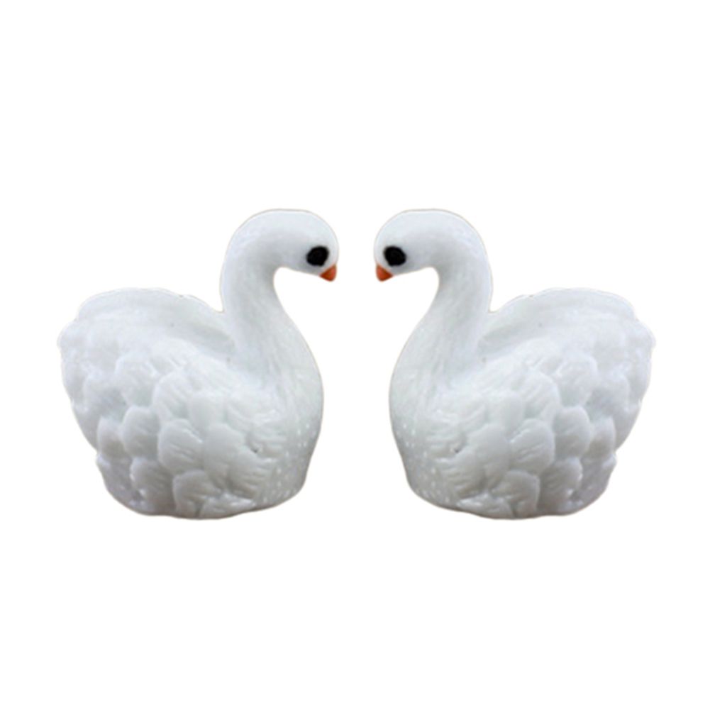2Pcs Couple Lovers Swanniature Crafts Garden Decorations Lacape Ornament