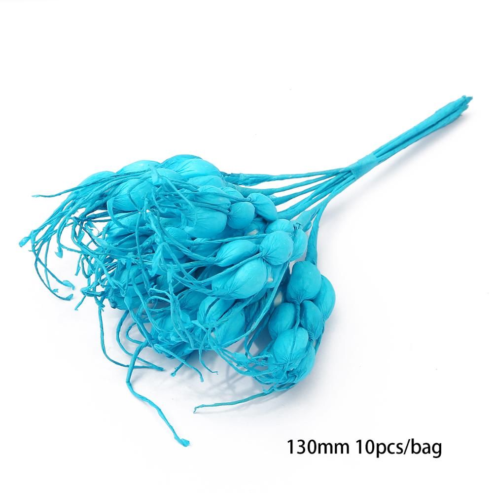 6-144pcs Blue Mixed Hybrid Flower Cherry Stamen Berries Bundle DIY Christmas Decoration Wedding Cake Gift Box Wreath Decor
