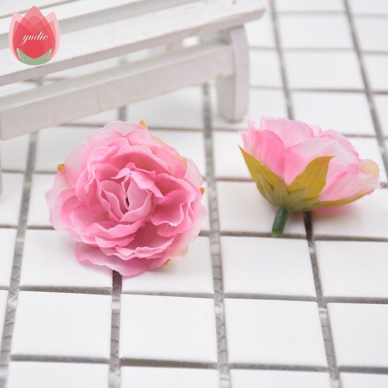Wholesale 100pcs Blooming Peony Cloth Artificial Flowers For Wedding Party Home Room Shoes Hats Decoration Marriage Silk Flowers