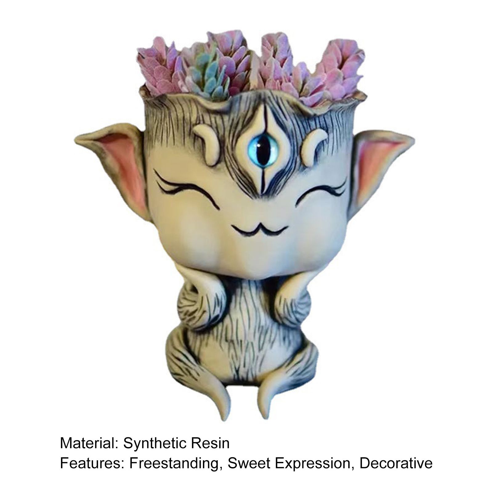 Resin Sculpture Adorable Cartoon Dried Flowers Baby Planter Pot