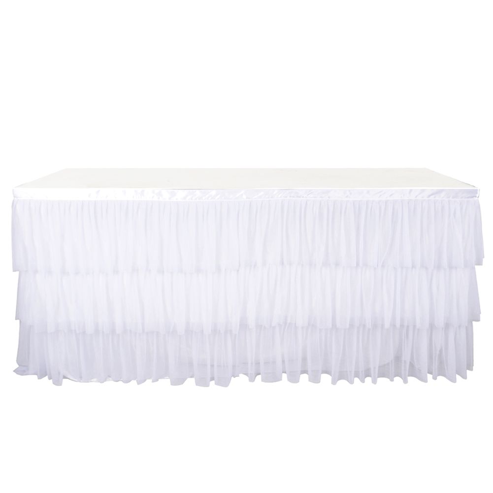 Yfashion 3-layer Elastic Yarn able Skirt Cover for Wedding Birthday Party e Decoration