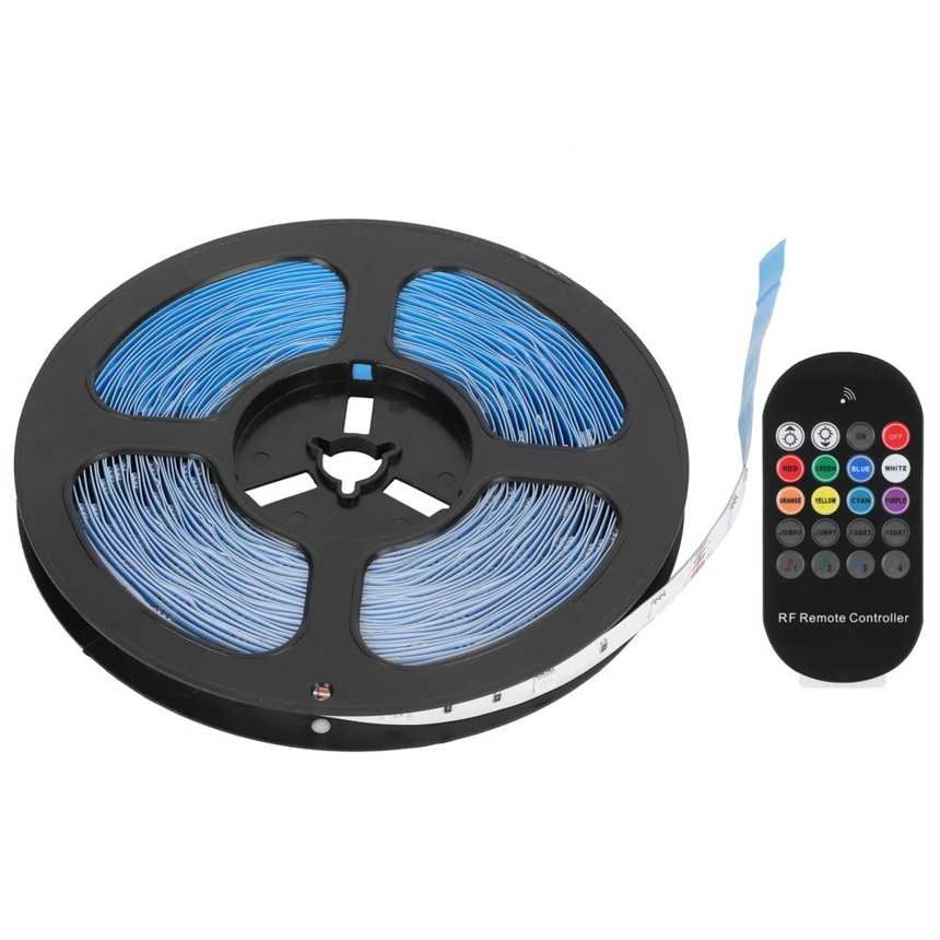 RGB Light Strip 32.8ft 12V LED Bluetooth RF 20‑Key Remote Control 5050RGB Colorful Lighting US Plug 100‑240V