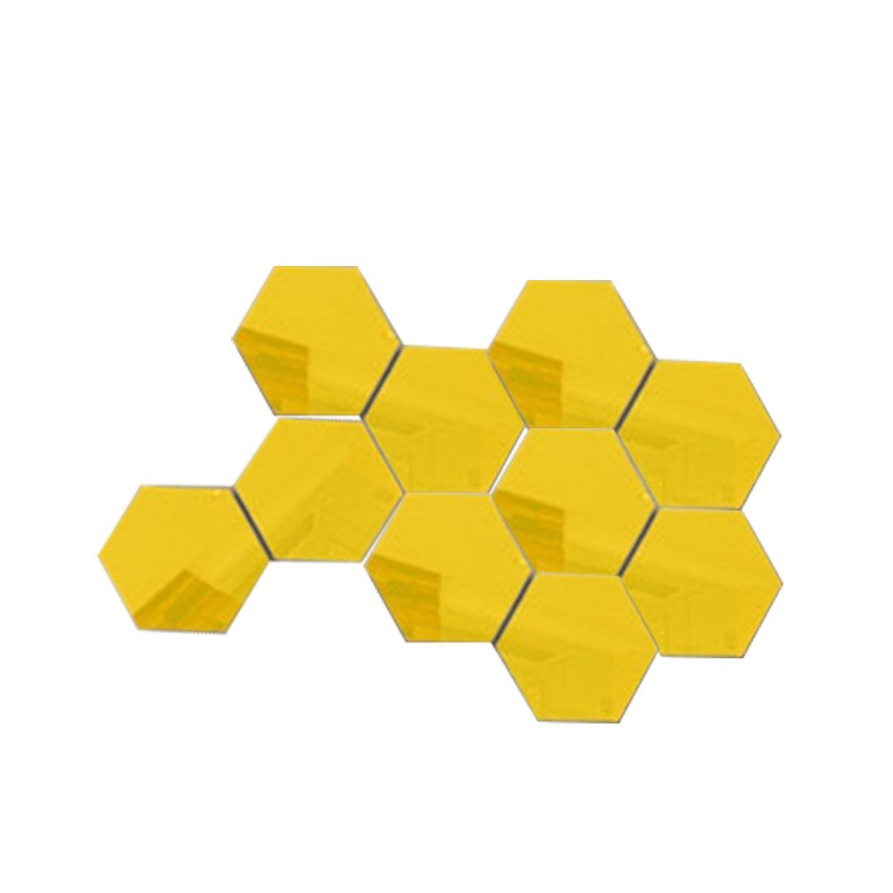 10Pcs Acrylic 3D Mirror Hexagon Removable Wall Stickers DIY Decal Home Decor