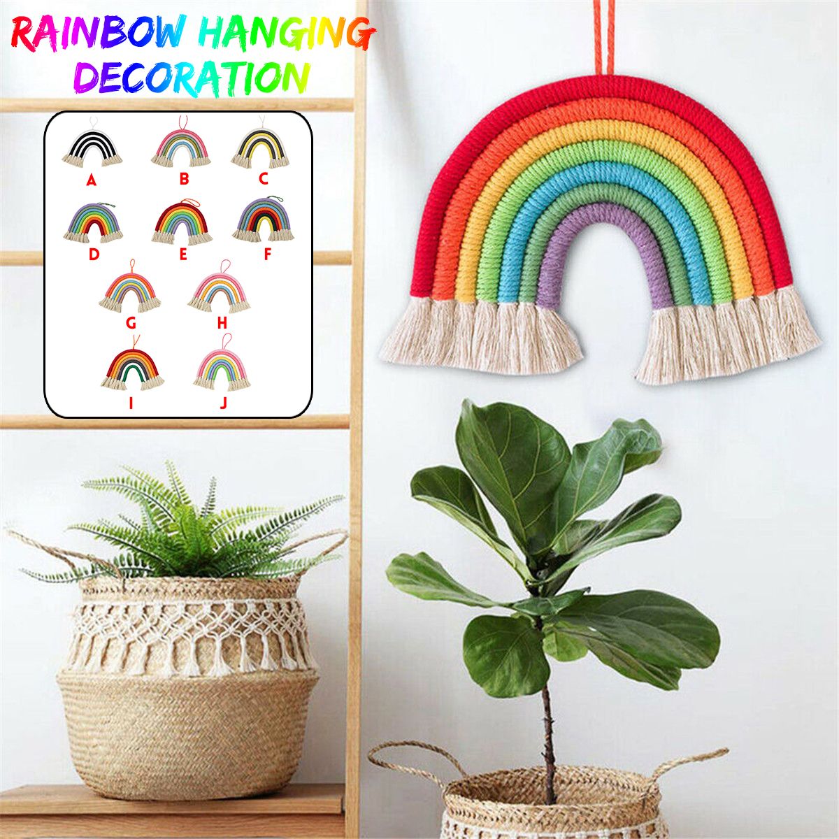 Lamps Rainbow Hanging Decoration Hand-woven Tassel Decoration Wall Hanging