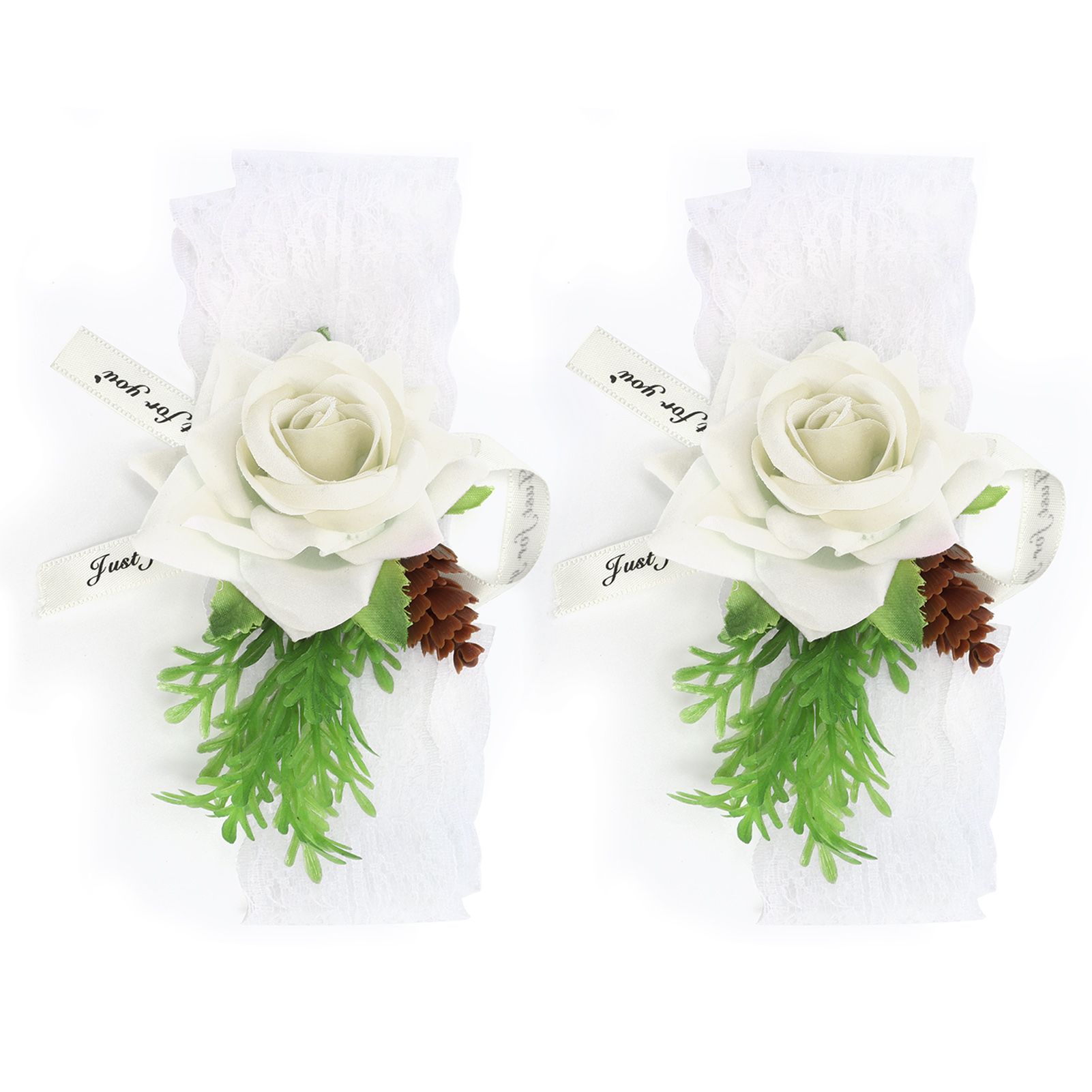 2Pcs Bridesmaid Silk Wrist Flower Bridal Corsage Wedding Ceremony Decoration