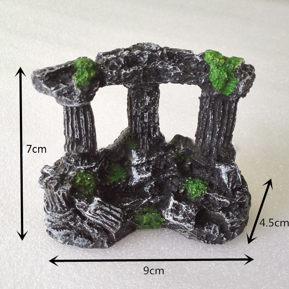 Yfashion ulate Resin Roman Column Fishhole Ornament for Aquarium Fish ank