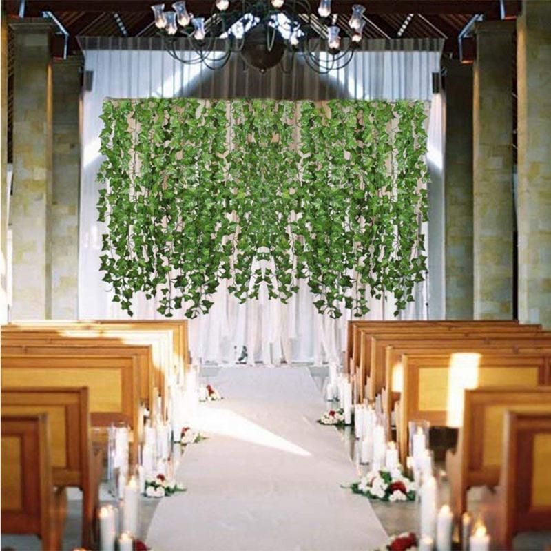 Artificial Greenery Fake Ivy Leaves Garland Hanging for Wedding Party Garden Wall Decoration