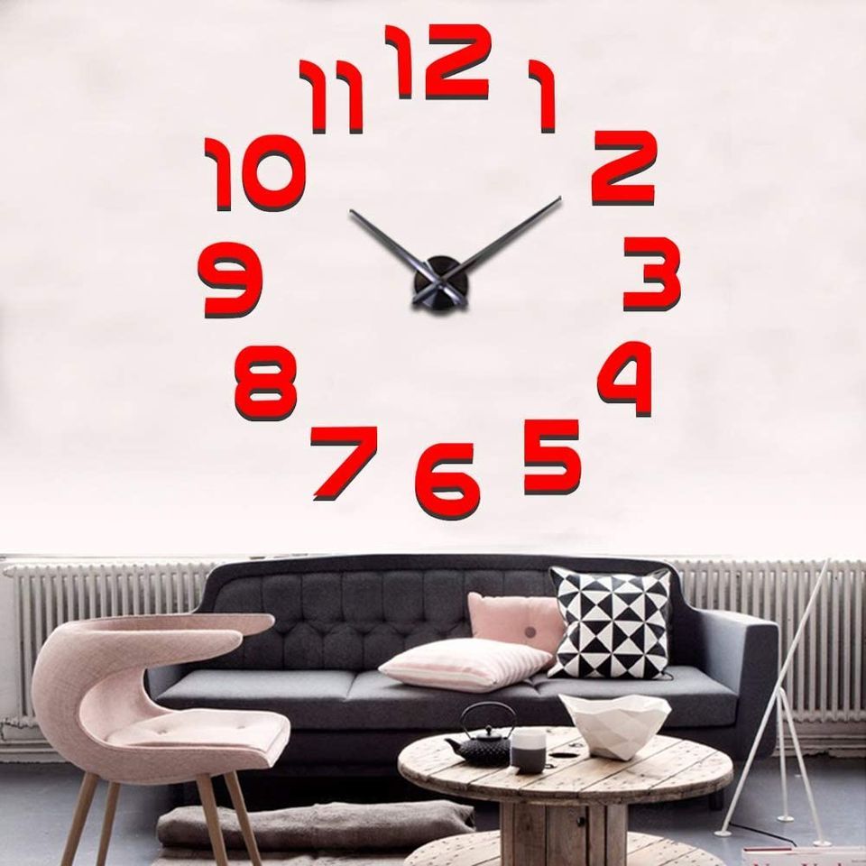 3D Mirror Diy Wall Clock