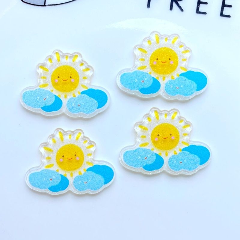 10/20Pcs Cute Acrylic Mini Beautiful Space Series Flat Back Cabochon Scrapbook Kawaii DIY Embellishments Accessories L21