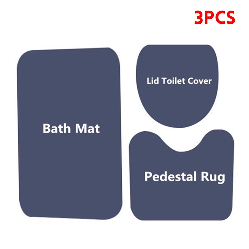 Lamps Bathroom Shower Toilet Seat Cover Mat Non-Slip Rug Set