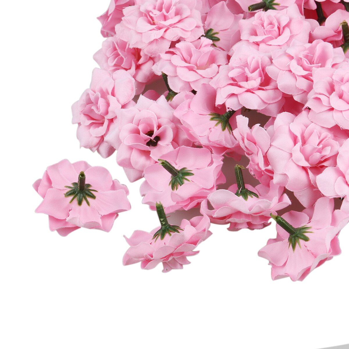 50pcs Artificial Flowers Silk Rose Flower Heads Fake Flowers for Hat Clothes Album Embellishment Wedding Decoration