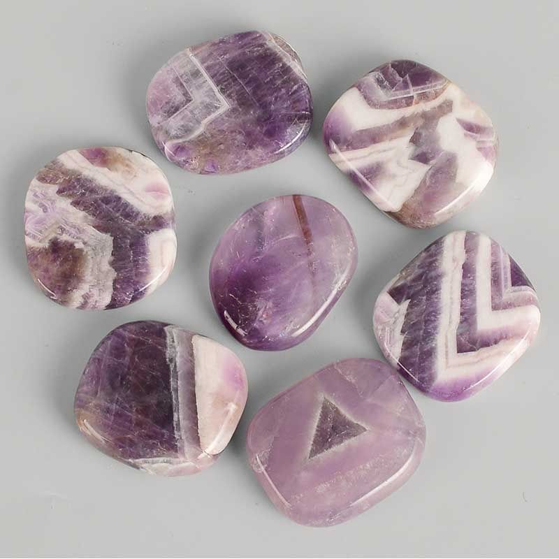 28*25*7mm Gemstone Natural amethyst quartz chakra stone therapy mineral healing crystals 7 chakra crystal treatment stones