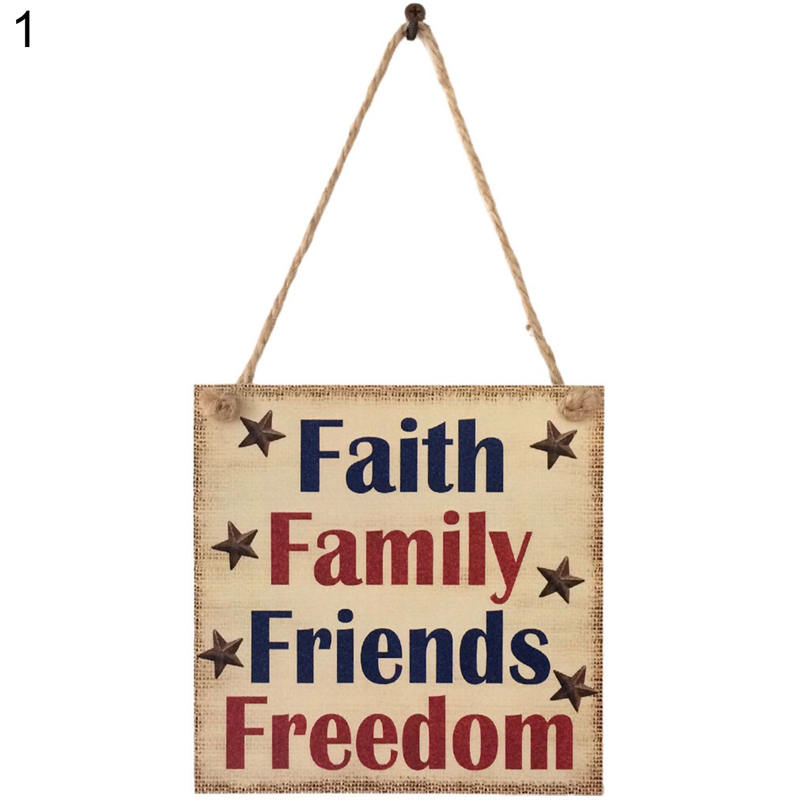 Livecity Hanging Sign Anti-corrosion Decorative Nice-looking Home Front Door Plaque Square Hanging Sign for Indoor
