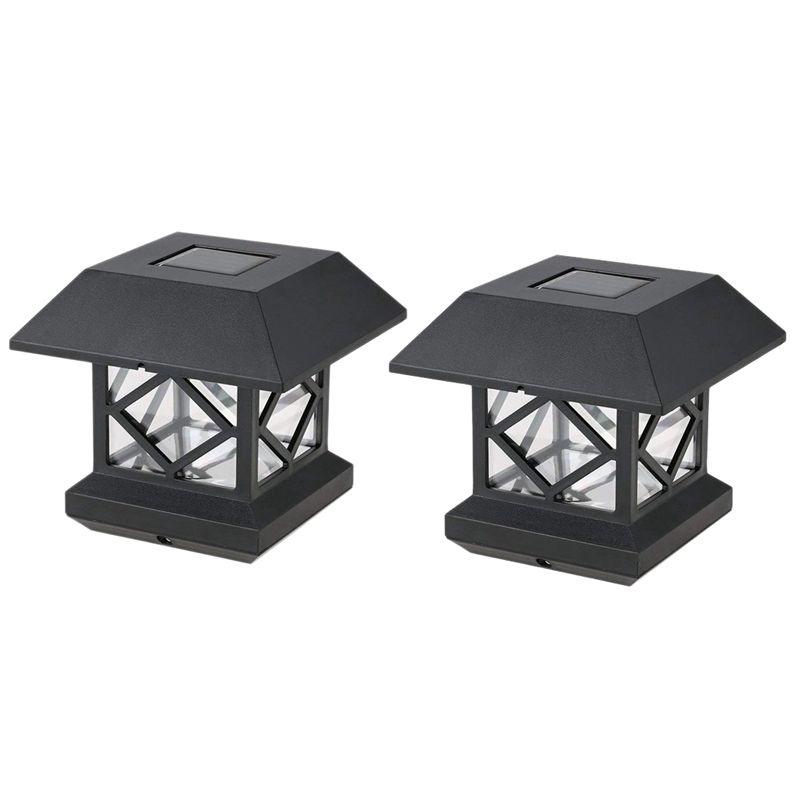 2Pcs Waterproof Landscape Solar Light LED Outdoor Post Deck Cap Column Fence Landscape Lamp Night Decor Solar Lamp
