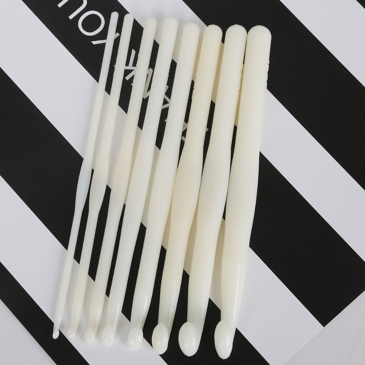 1-8 pcs/bag Plastic Crochet Crochet Find DIY Needle Length 14cm Diameter 3-10mm Jewelry Making Accessories