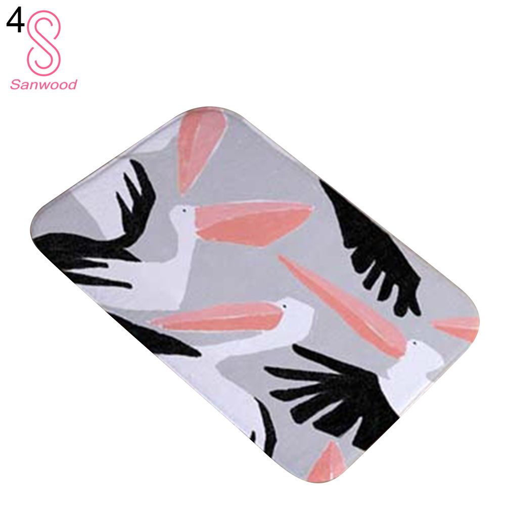 Flamingo Printed Home Bathroom Kitchen Anti-Slip Floor Mat Bedroom Carpet
