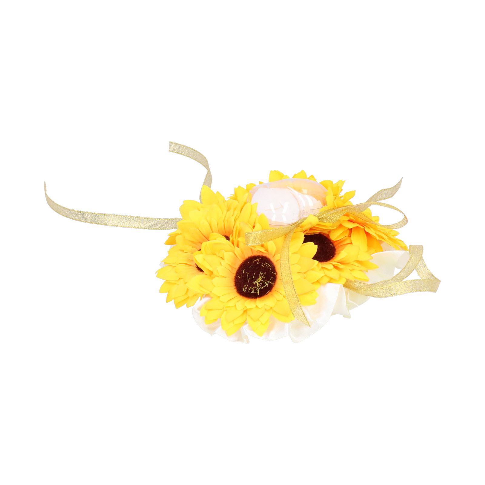 Pillow Decorative Elegant Flower Yellow Fabric Ceremony Wedding With