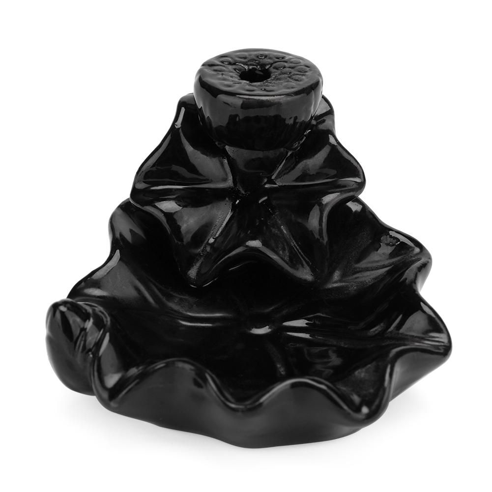 Ceramic Monk/Lotus Shaped Mini Buddha Censer Backflow Incense Holder Incense Burner Home Office Teahouse Creative Decor