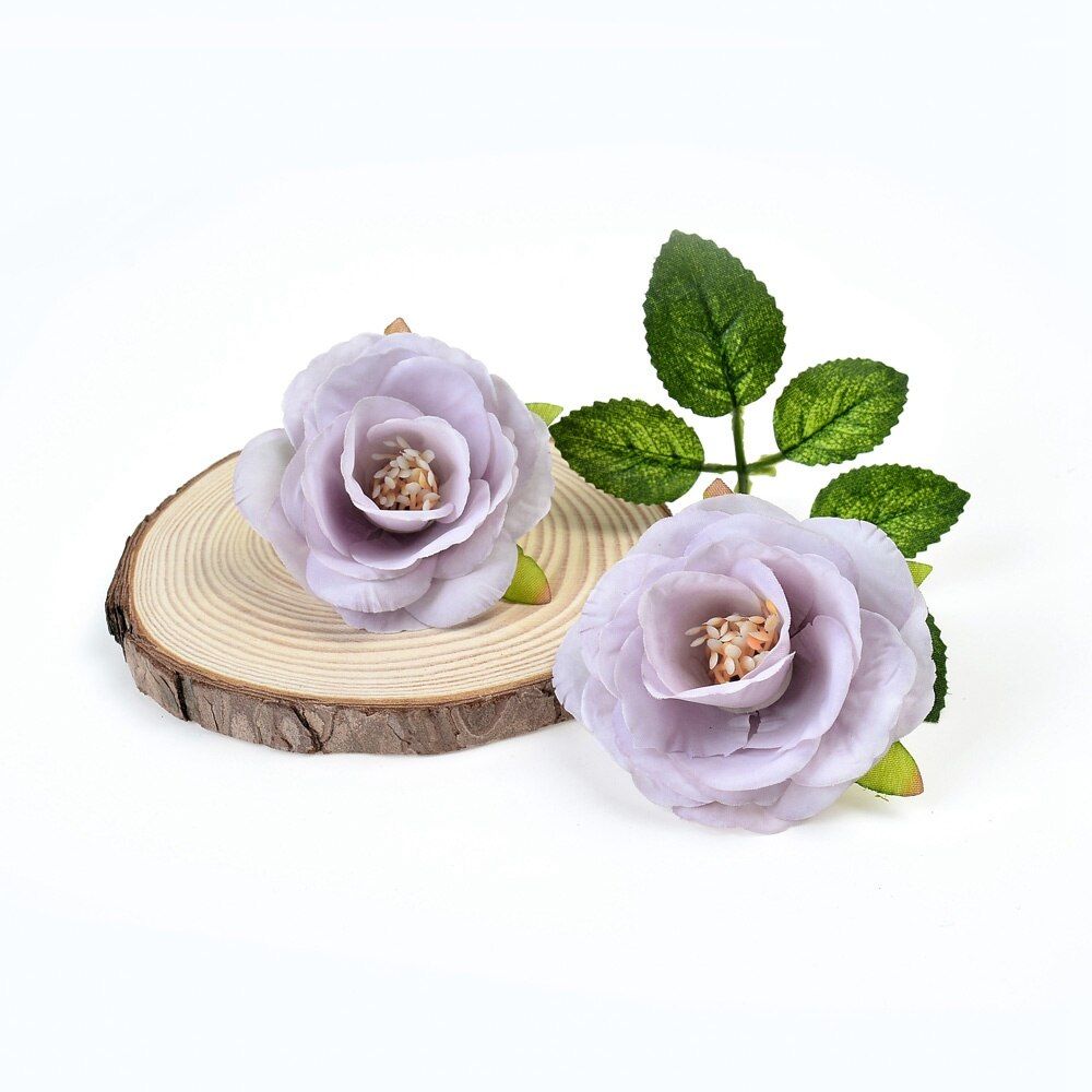 10pcs  Silk Artificial Flower With core Rose Head For Wedding Home Christmas Decoration DIY Wreath Gift Box Scrapbook Craft