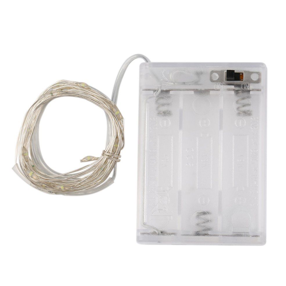 High Efficient 10M 100 LED 3AA  Silver Wire Decorative String Light