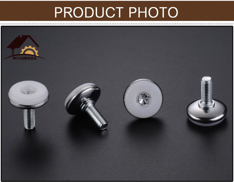 4Pcs Metal Furniture Legs Anti-slip Base Coffee Table Cabinet Leg Pad M8 Adjustable Leveling Feet Leveler 15mm-25mm