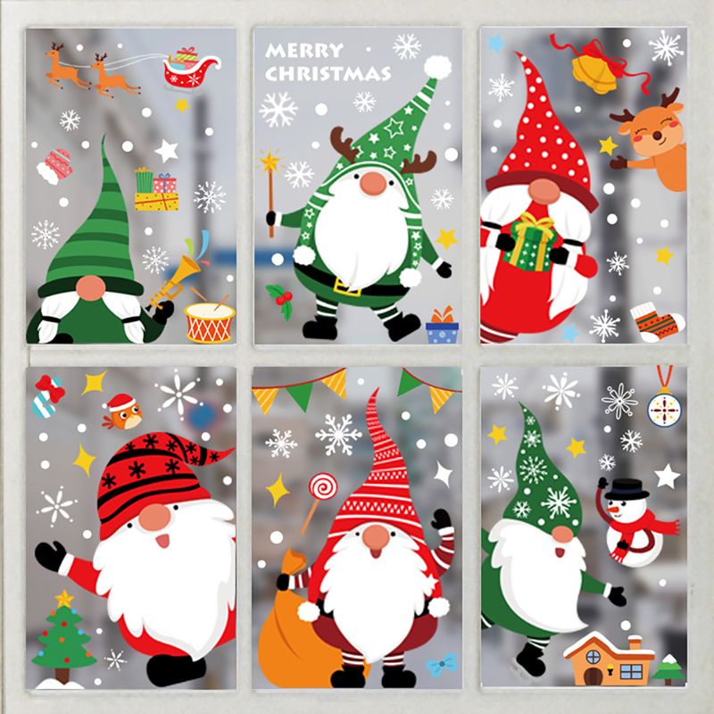 2022 Christmas Window Stickers Merry Christmas Decorations for Home Santa Claus