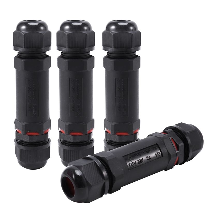 Waterproof Junction Box Outdoor Cable Connector - 8-Pack IP68 Connector External Sleeve Couple